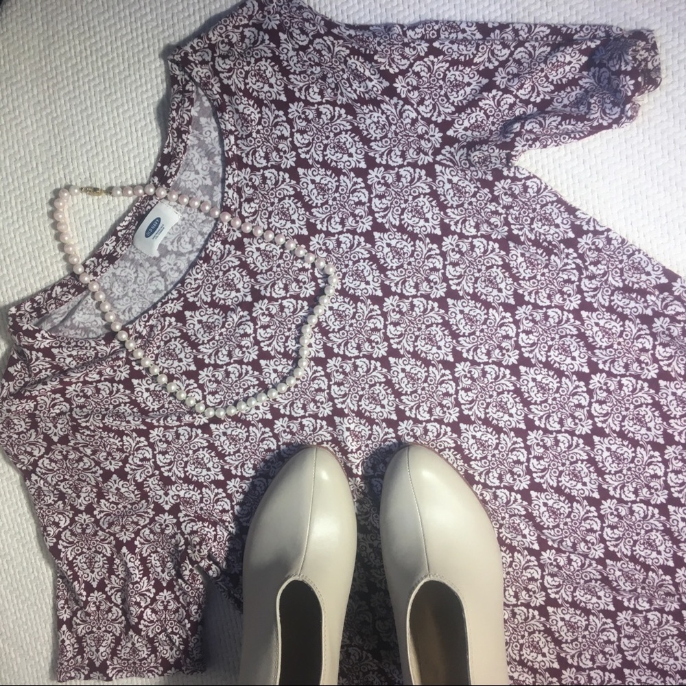 High low damask tee shirt